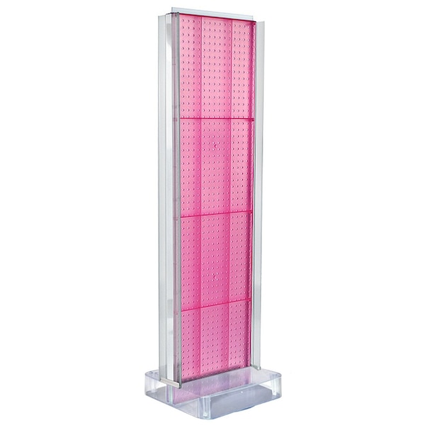 Two-Sided Pegboard Floor Display w/ C-Channel Sides On a Square Studio Base